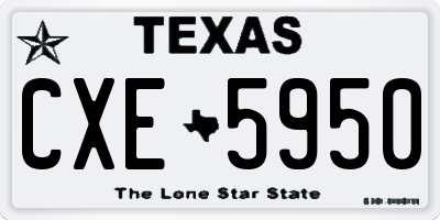TX license plate CXE5950