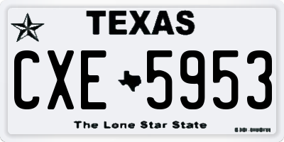 TX license plate CXE5953