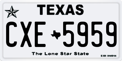 TX license plate CXE5959