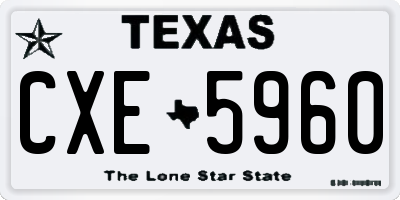 TX license plate CXE5960