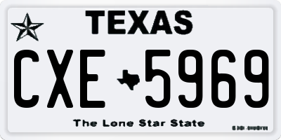 TX license plate CXE5969