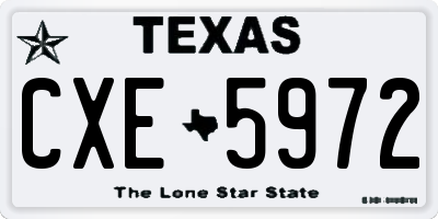 TX license plate CXE5972