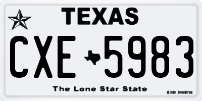 TX license plate CXE5983