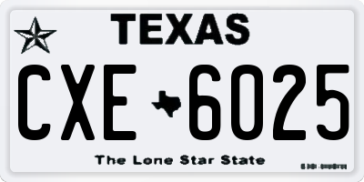 TX license plate CXE6025