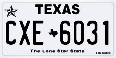 TX license plate CXE6031