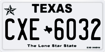 TX license plate CXE6032