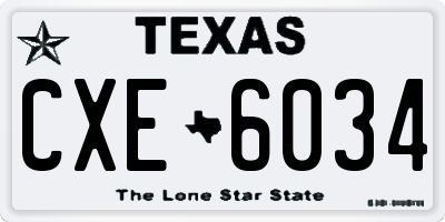 TX license plate CXE6034