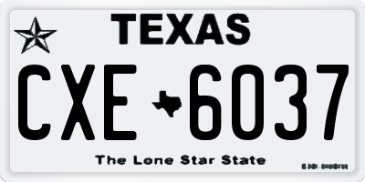 TX license plate CXE6037