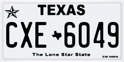 TX license plate CXE6049