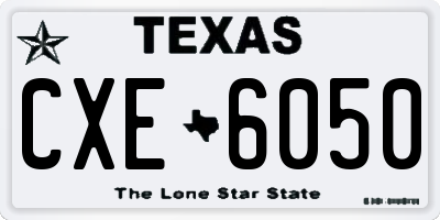 TX license plate CXE6050