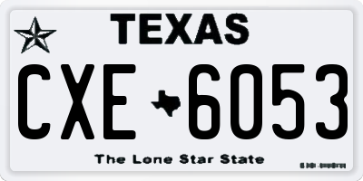 TX license plate CXE6053