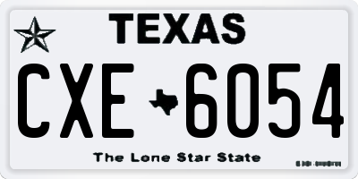 TX license plate CXE6054