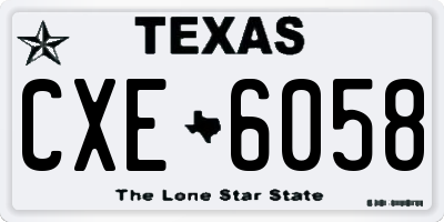 TX license plate CXE6058