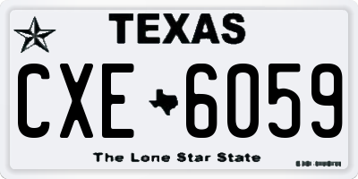 TX license plate CXE6059
