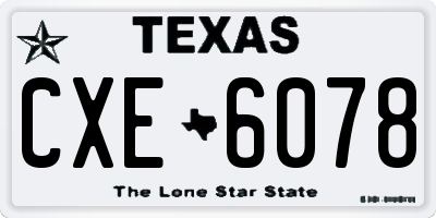 TX license plate CXE6078