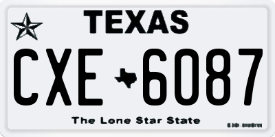 TX license plate CXE6087
