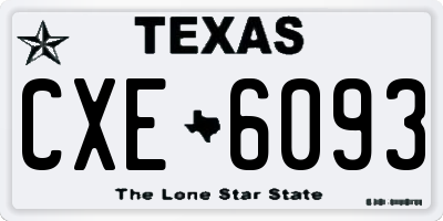 TX license plate CXE6093