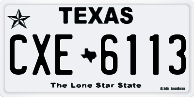 TX license plate CXE6113