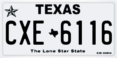TX license plate CXE6116