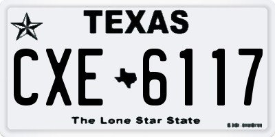 TX license plate CXE6117