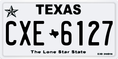 TX license plate CXE6127