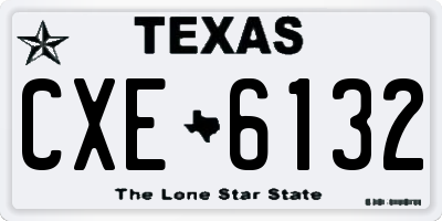 TX license plate CXE6132