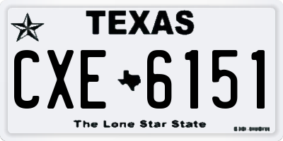 TX license plate CXE6151