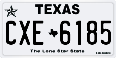 TX license plate CXE6185