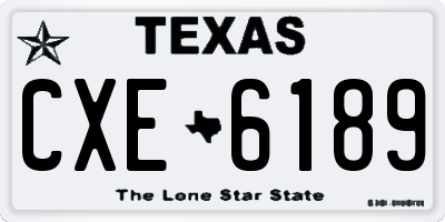TX license plate CXE6189