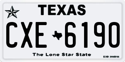 TX license plate CXE6190