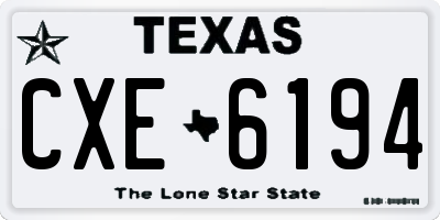 TX license plate CXE6194