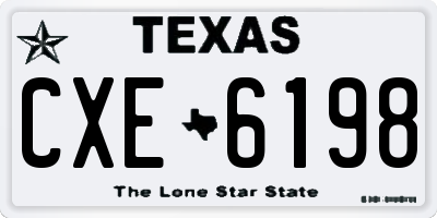 TX license plate CXE6198