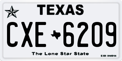 TX license plate CXE6209