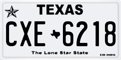 TX license plate CXE6218