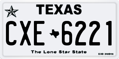 TX license plate CXE6221