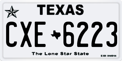 TX license plate CXE6223