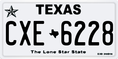 TX license plate CXE6228