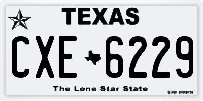 TX license plate CXE6229