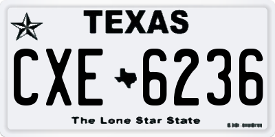 TX license plate CXE6236