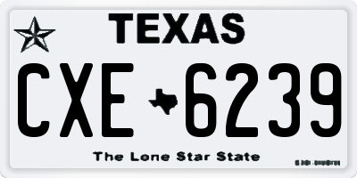 TX license plate CXE6239