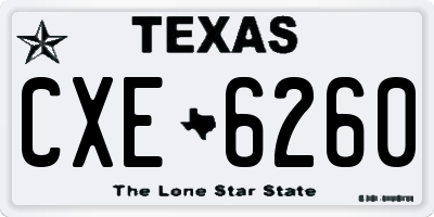 TX license plate CXE6260