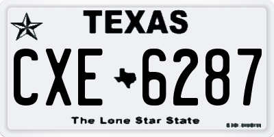 TX license plate CXE6287