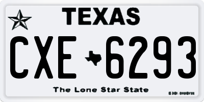 TX license plate CXE6293