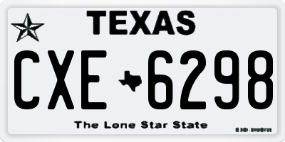 TX license plate CXE6298