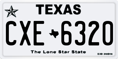 TX license plate CXE6320