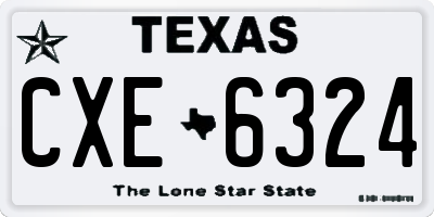 TX license plate CXE6324