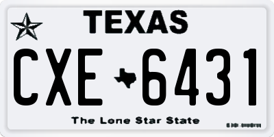 TX license plate CXE6431