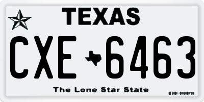 TX license plate CXE6463