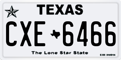 TX license plate CXE6466