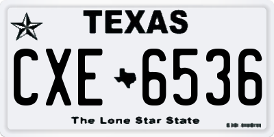TX license plate CXE6536